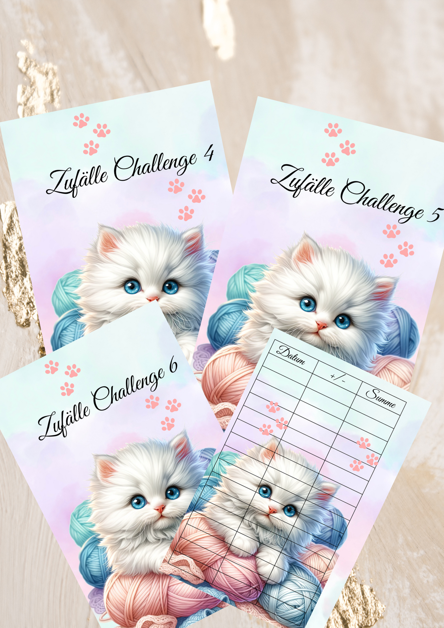 Weisse Katzen Zufallchallenge 1-6